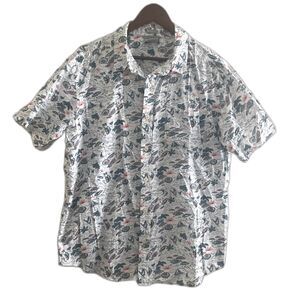 Men's Cotton Columbia Hawaiian Style Button Down Shirt Sailboats Sunshine Size L